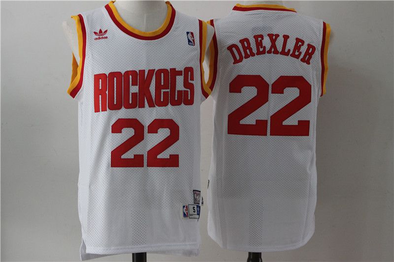 Men Houston Rockets #22 Drexler White Throwback NBA Jersey->toronto raptors->NBA Jersey